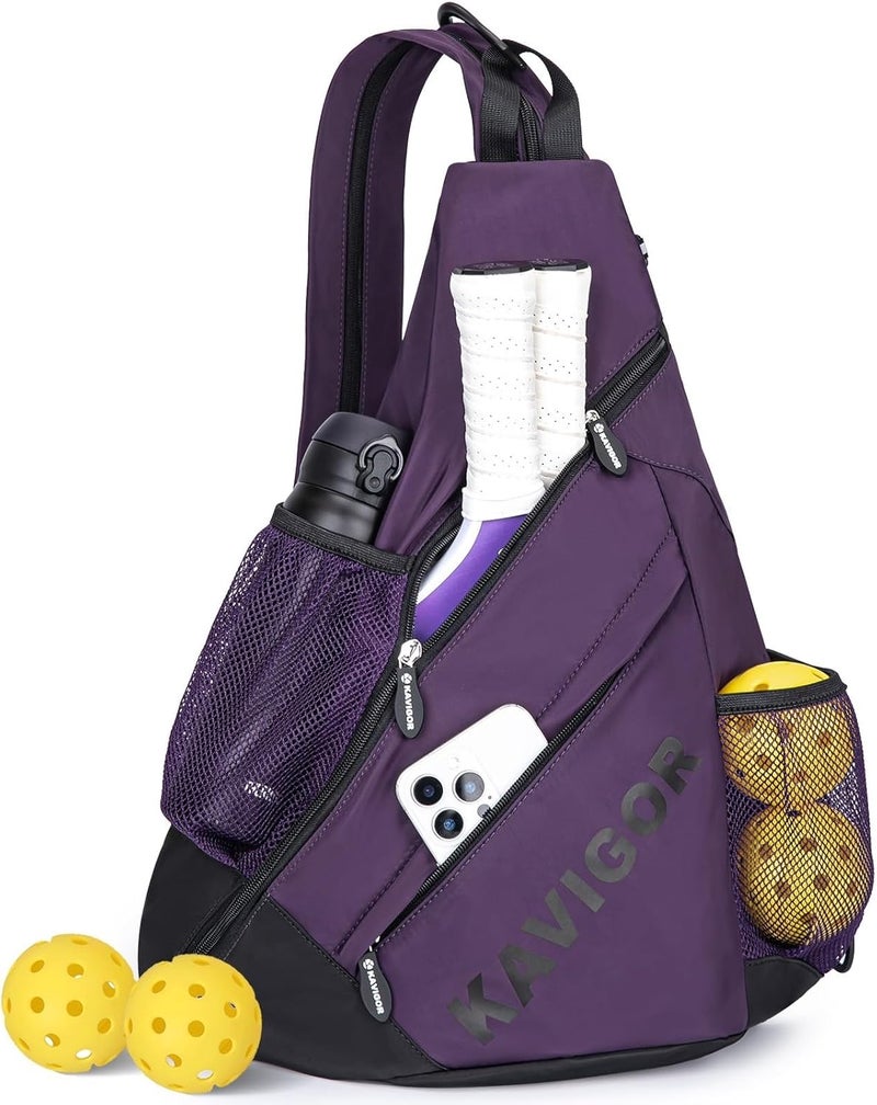 KAVIGOR 2025 Pickleball Sling Bag, Convertible Ultra-Light Backpack with Skin-Soft Fabric & Wet/Dry Pocket, Fits 4 Paddles + Gear - Image 1